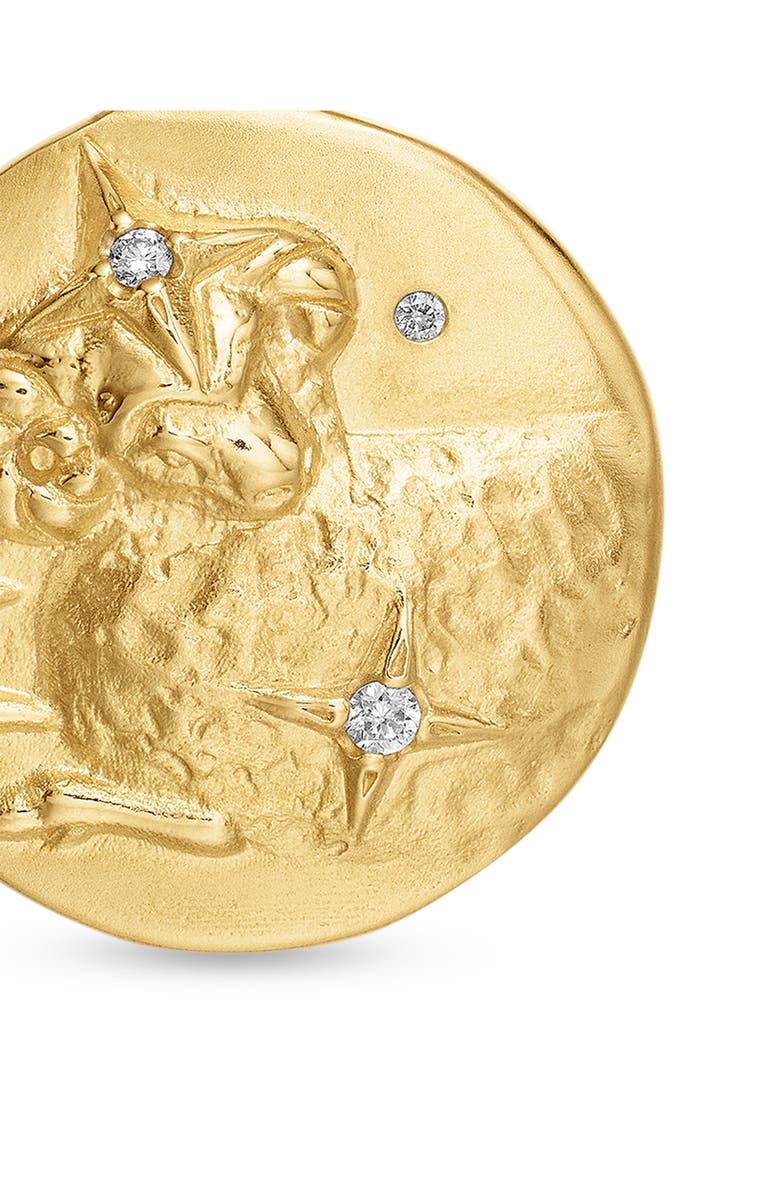 David Yurman Zodiac Amulet in 18K Yellow Gold with Pavé Diamonds, 18.9mm, Alternate, color, Yellow Gold-Aries