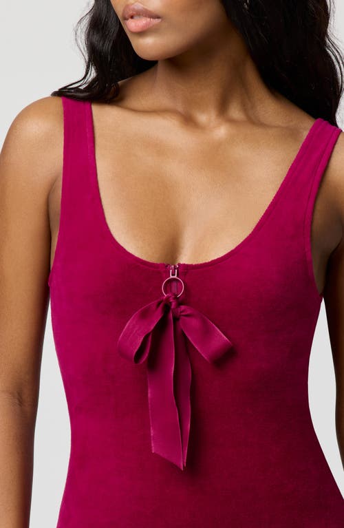 Florence By Mills Velour Bow Neck Tank Dress In Pink