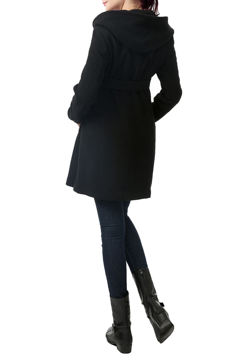 Lora Wool Blend Maternity Coat, Alternate, color, BLACK