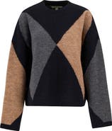 Barbour Sabrina Colorblock Wool Blend Crewneck Sweater