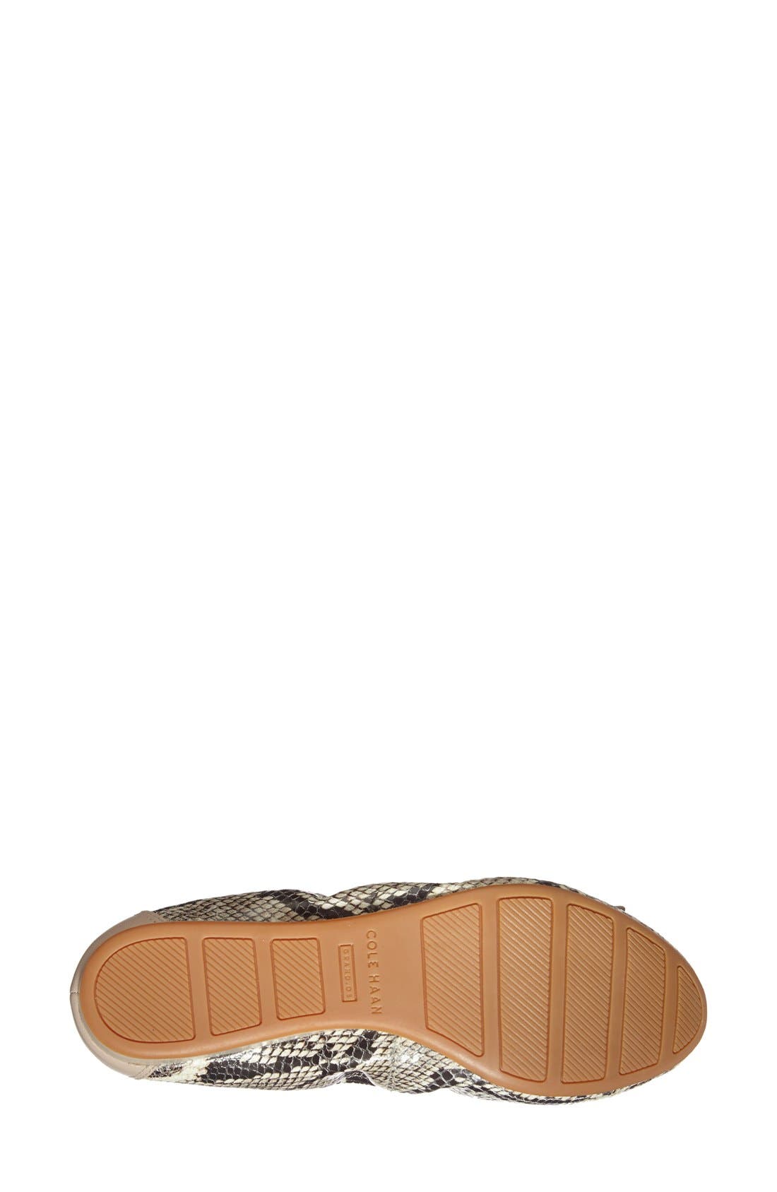 'Tali' Bow Ballet Flat, Alternate, color, NATURAL ROCCIA SNAKE PRINT