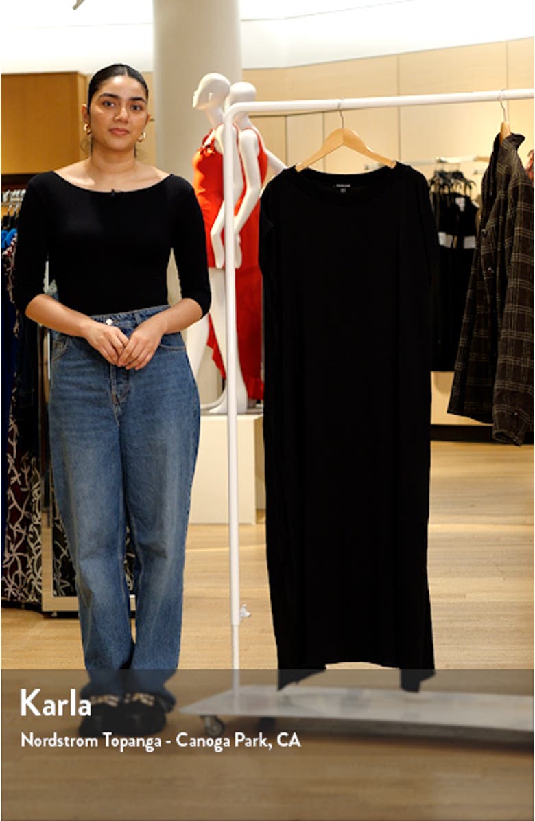 Bateau Neck Silk Shift Dress, sales video thumbnail