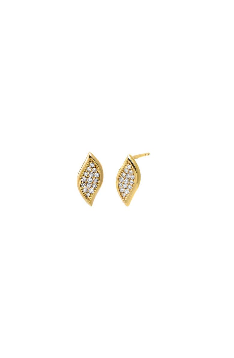 BY ADINA EDEN Diamond Pave Curved Marquise Stud Earring 14K, Main, color, 14K Gold