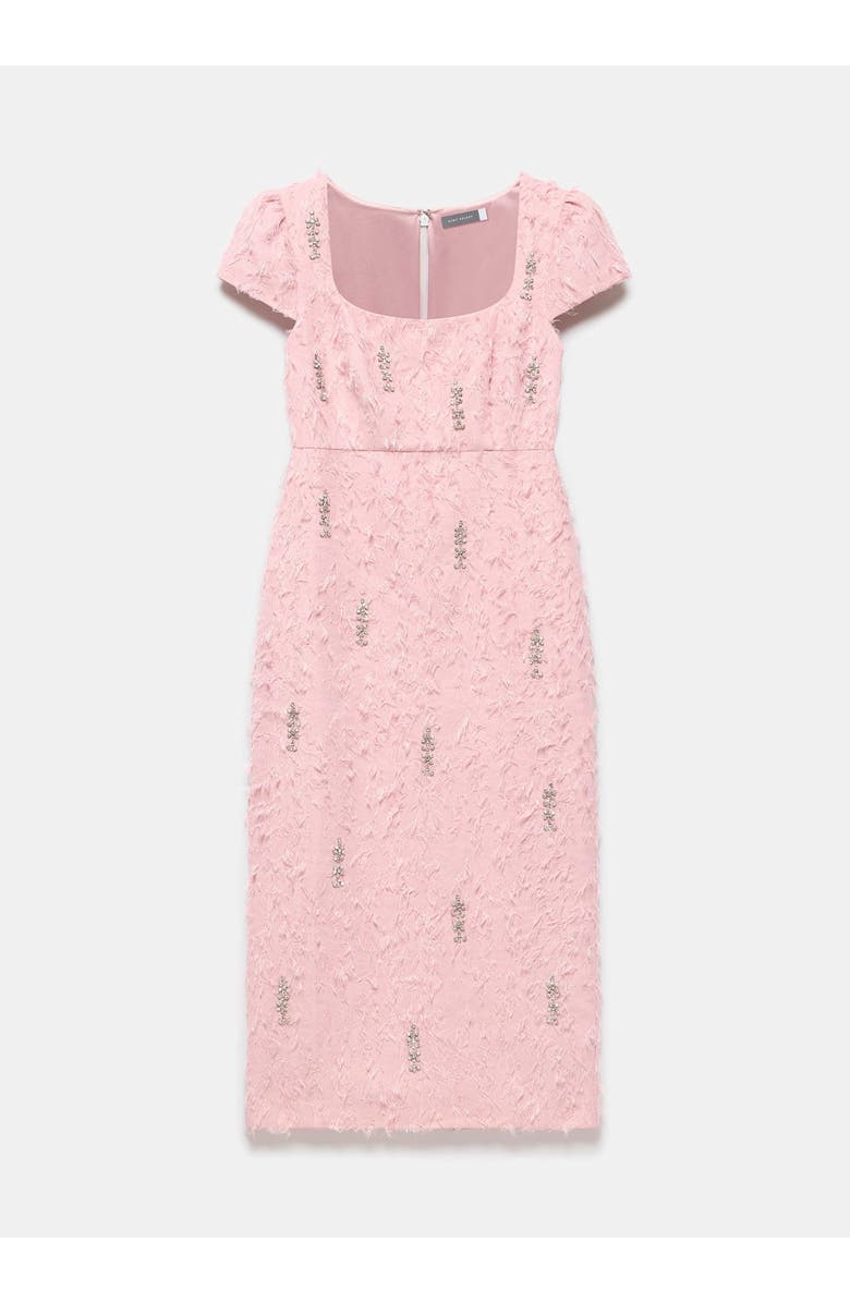 MINT VELVET Embellished Jacquard Midi Dress, Alternate, color, Light Pink