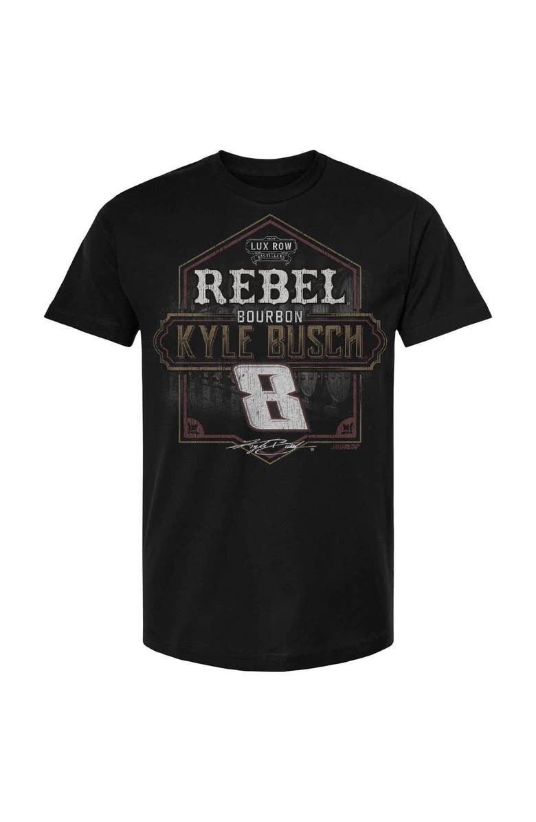 CHECKERED FLAG Men's Checkered Flag Sports Black Kyle Busch Rebel Bourbon Pit Stop T-Shirt, Alternate, color, Black