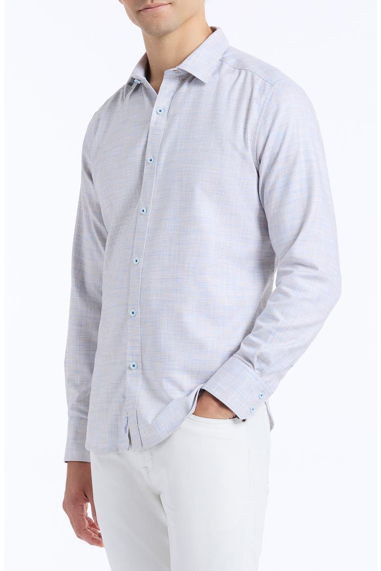 Edison Print Woven Button-Up Shirt, Alternate, color, SAND