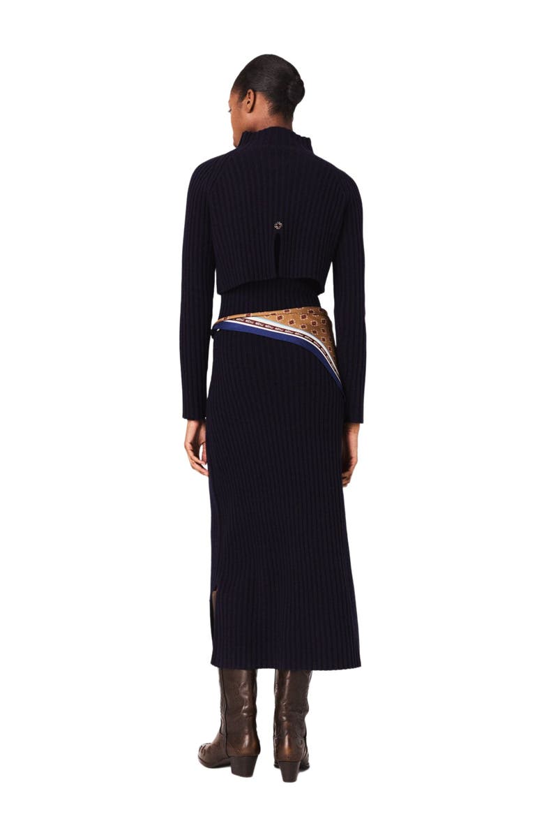 maje 2-in-1 knit maxi dress, Alternate, color, Navy