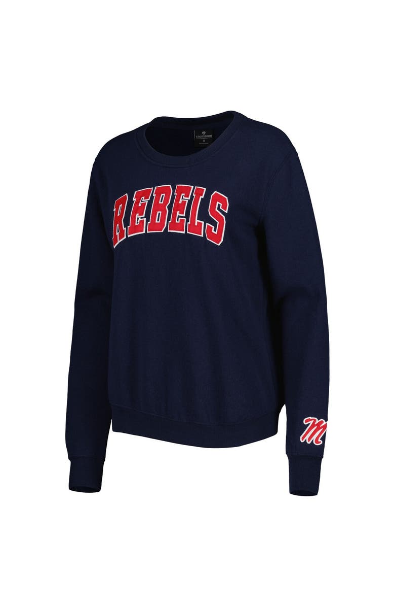 COLOSSEUM Women's Colosseum Navy Ole Miss Rebels Campanile Pullover Sweatshirt, Alternate, color, Navy