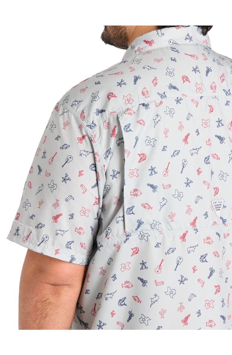 Columbia Big & Tall PFG Super Slack Tecas Sport Shirt, Alternate, color, Grey