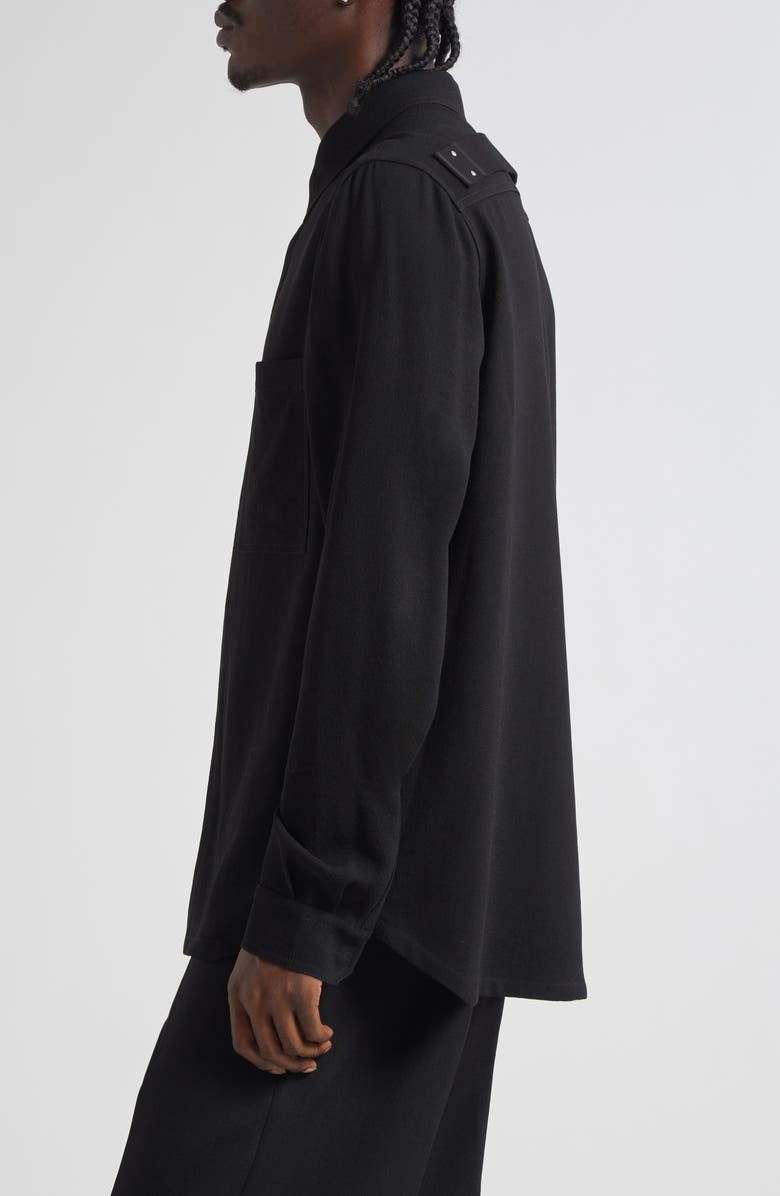 Rick Owens Hollywood Fog Pocket Wool Overshirt, Alternate, color, Black