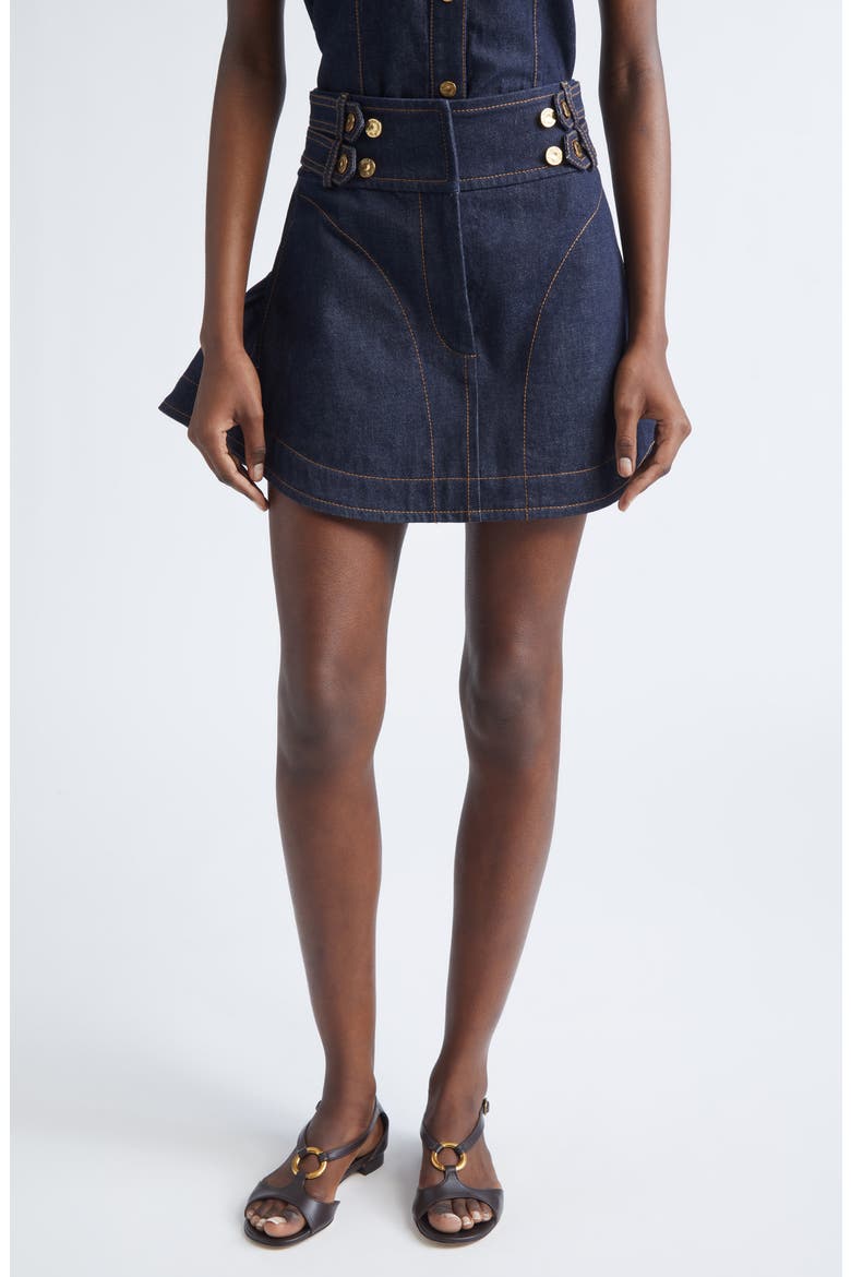 Denim Miniskirt, Main, color, NIGHT SKY