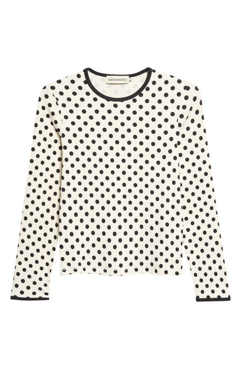 Lipua Palo Kioski Polka Dot Rib Knit Top