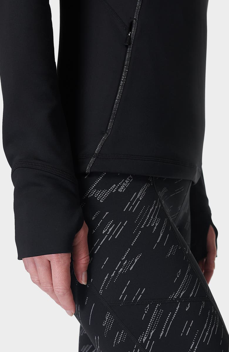 Sweaty Betty Therma Boost Running Half Zip Pullover, Alternate, color, Black