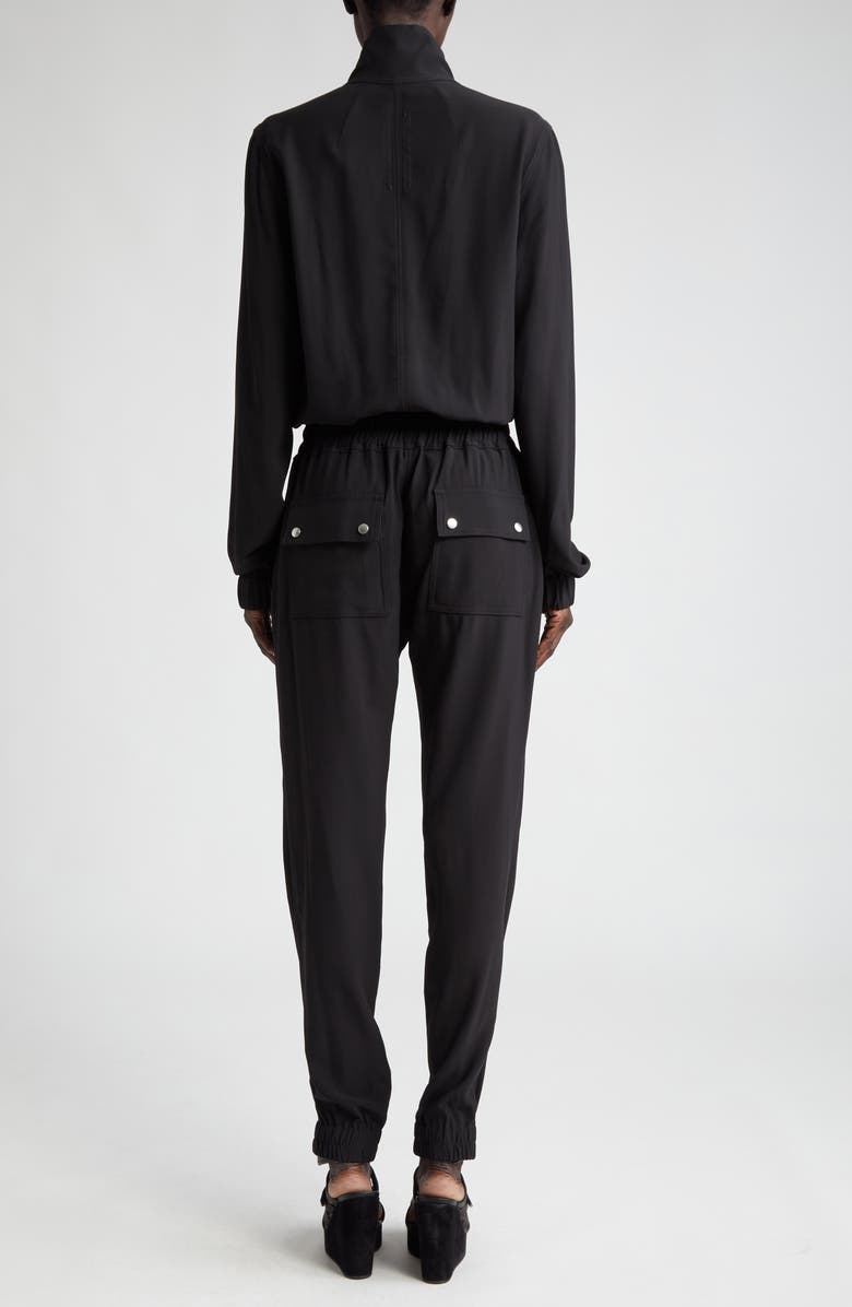 Rick Owens Bauhaus Flight Long Sleeve Tie Waist Jumpsuit, Alternate, color, 