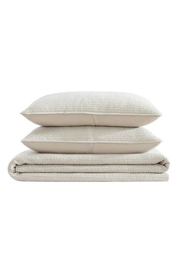 Nautica Seashore Stitch King Quilt Sham Set In Beige