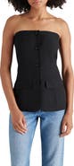 Steve Madden Emerald Strapless Button-Up Top