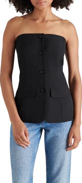 Steve Madden Emerald Strapless Button-Up Top