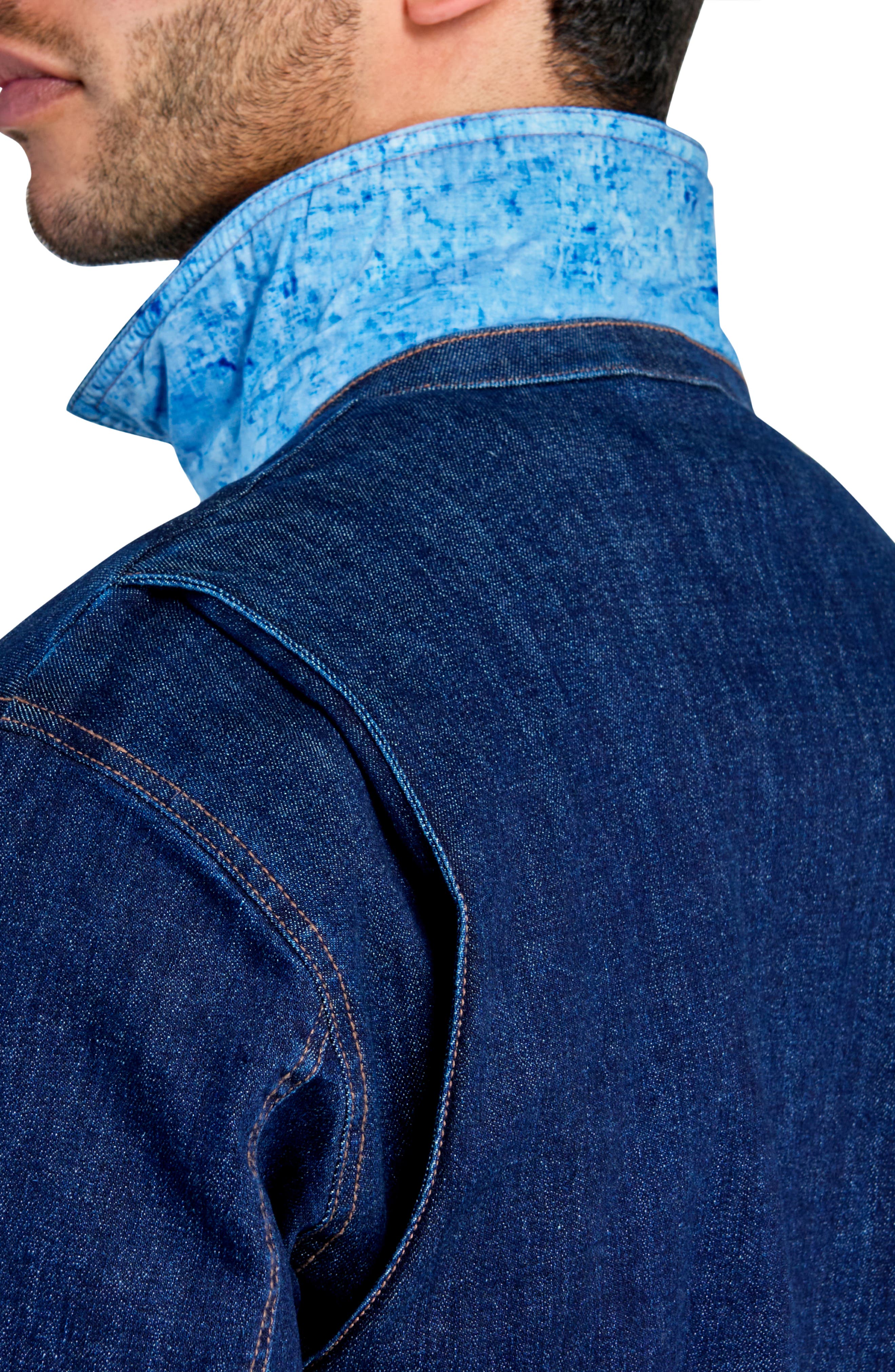 Slim Fit Denim Stretch Utility Work Jacket - image 2