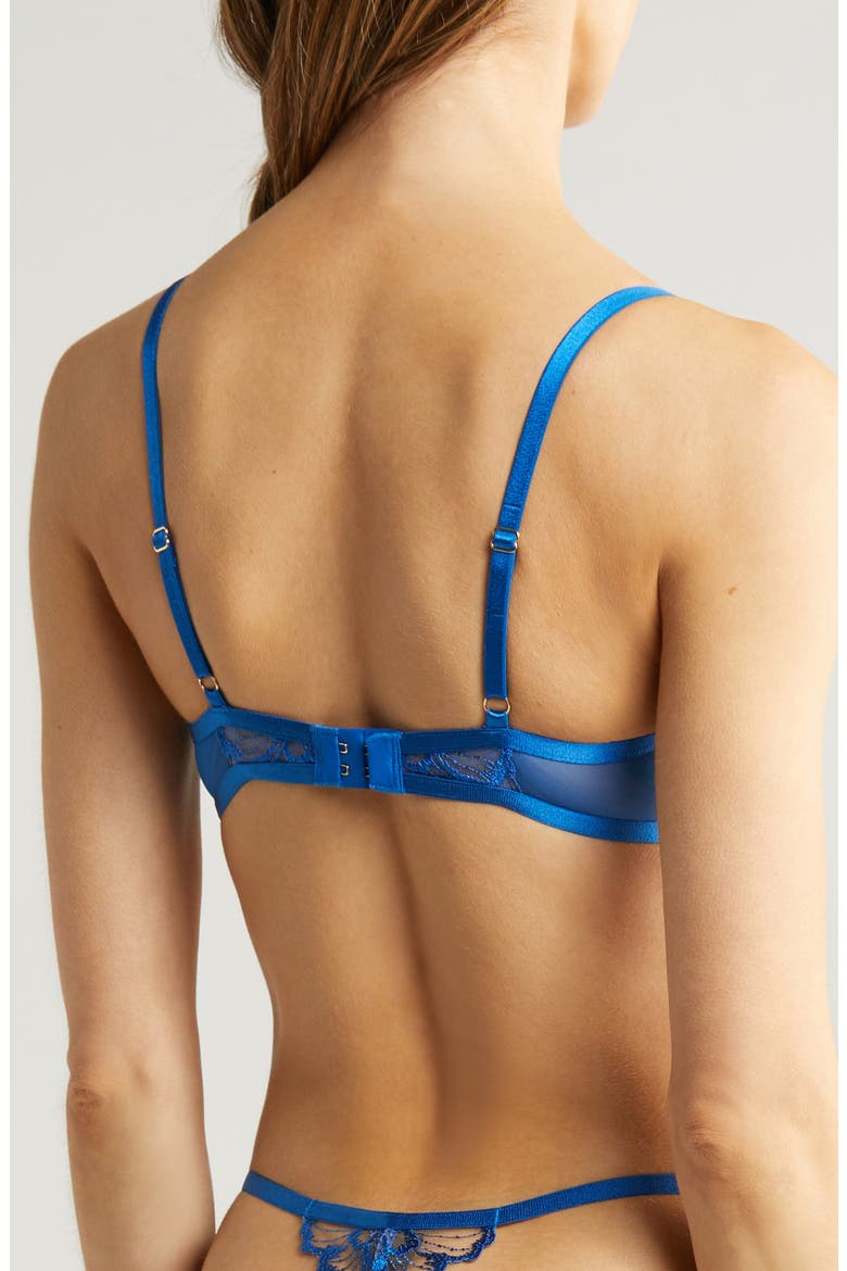 Catalina Embroidered Mesh Underwire Bra, Alternate, color, EGYPTIAN BLUE/ SHEER