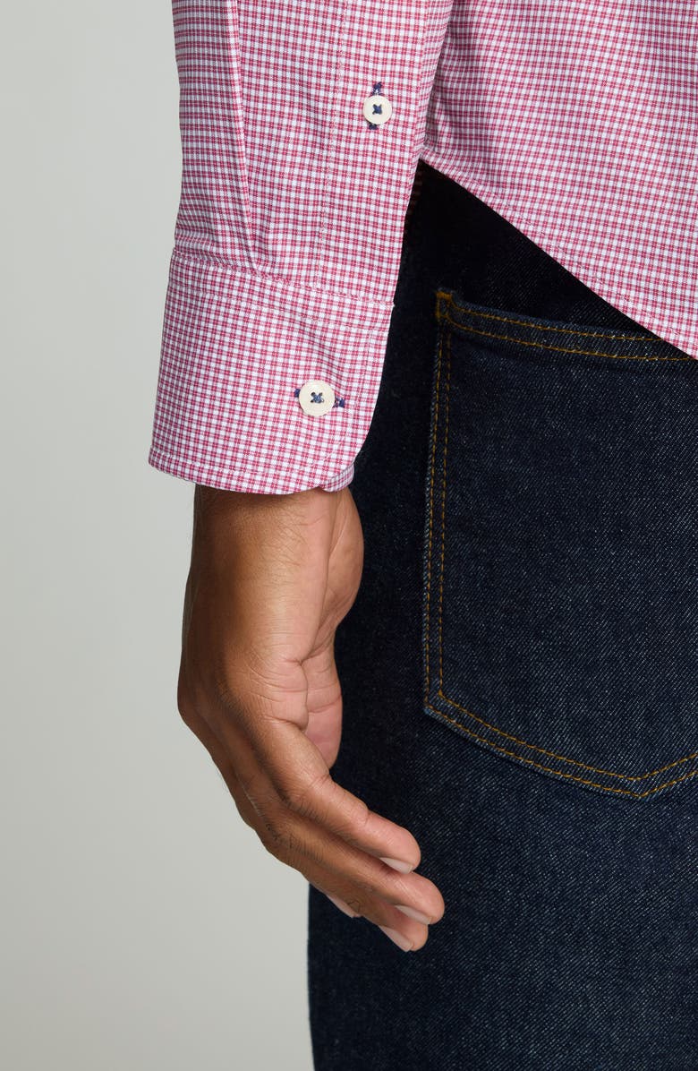 UNTUCKit Lafior Check Performance Button-Up Shirt, Alternate, color, Red