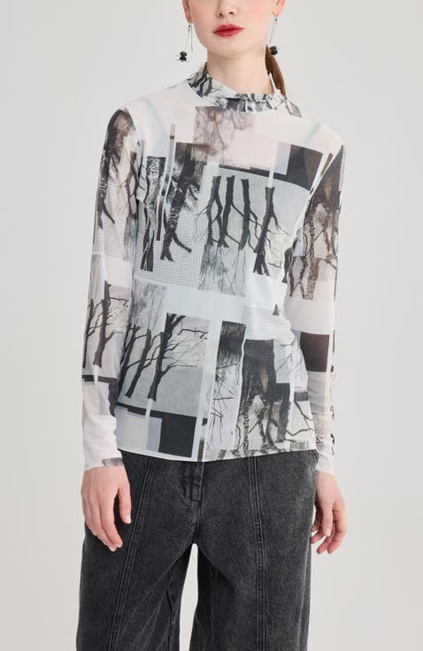 Sienna Printed Mockneck Top