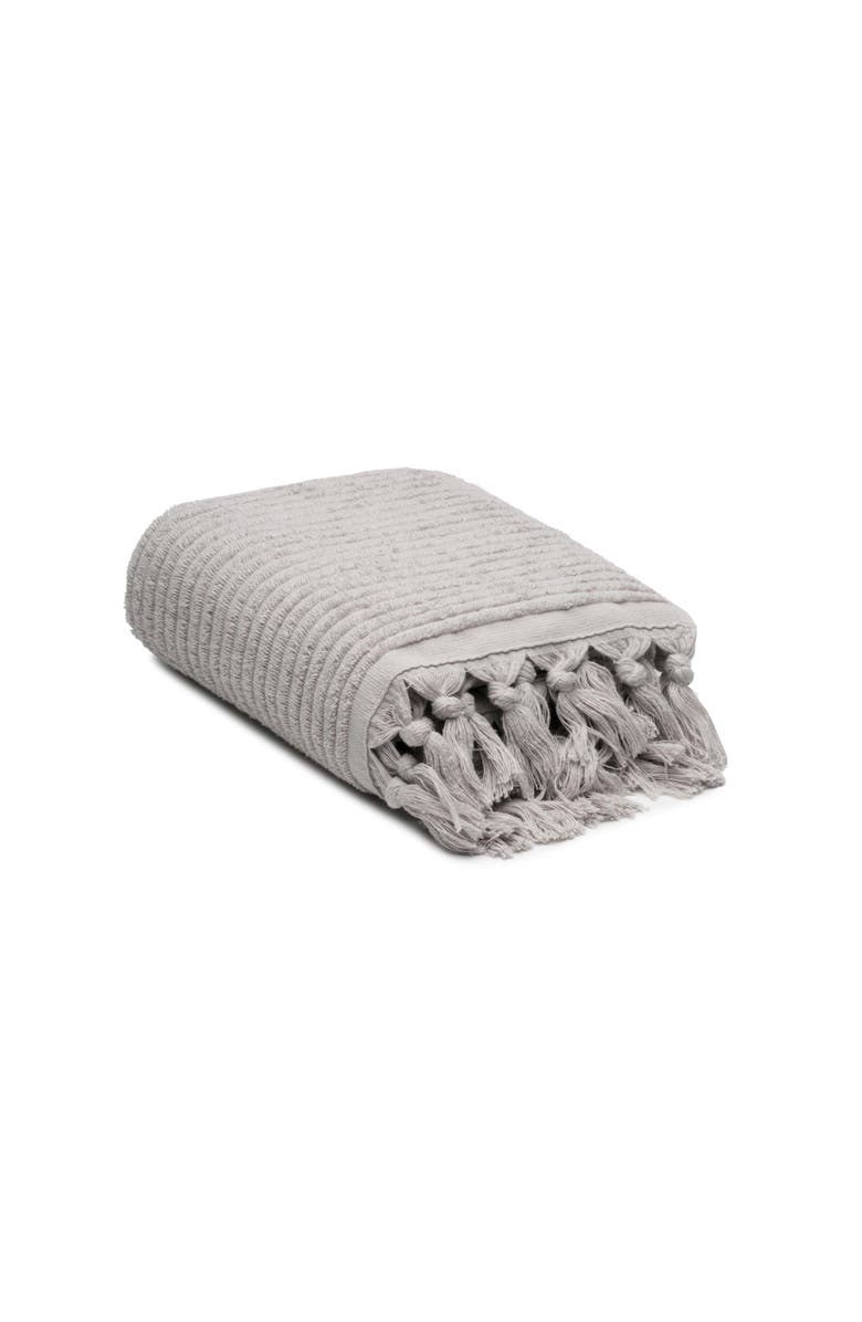 Olive & Linen Ribbed Loom Turkish Cotton Terry Hand Towel Bundle, Alternate, color, Light Gray