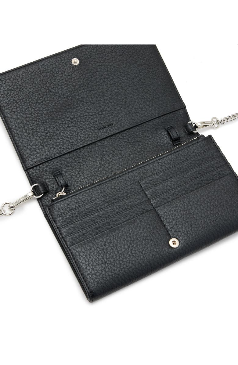 AllSaints Fetch Leather Chain Wallet, Alternate, color, 