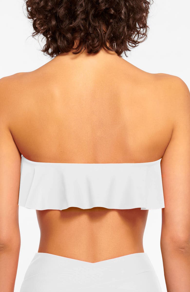 Ramy Brook Cecile Ruffle Strapless Bikini Top, Alternate, color, White