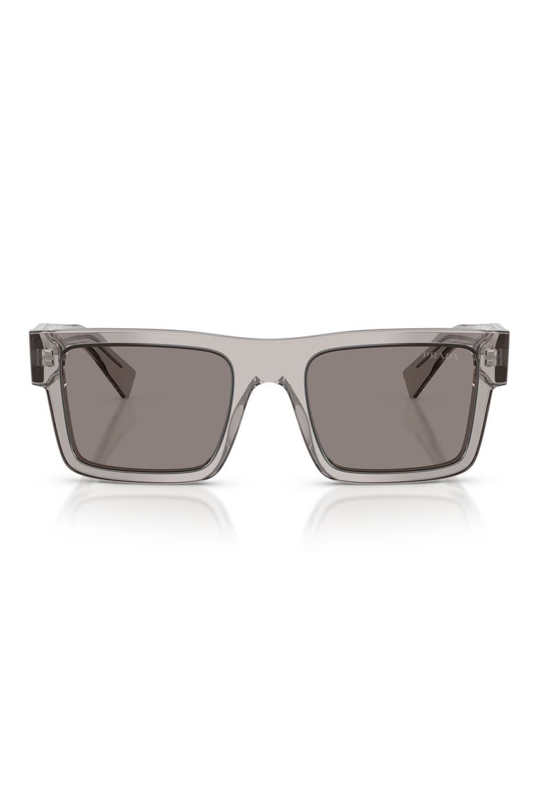 52mm Rectangular Sunglasses, Main, color, HEMATITE / DARK GREY