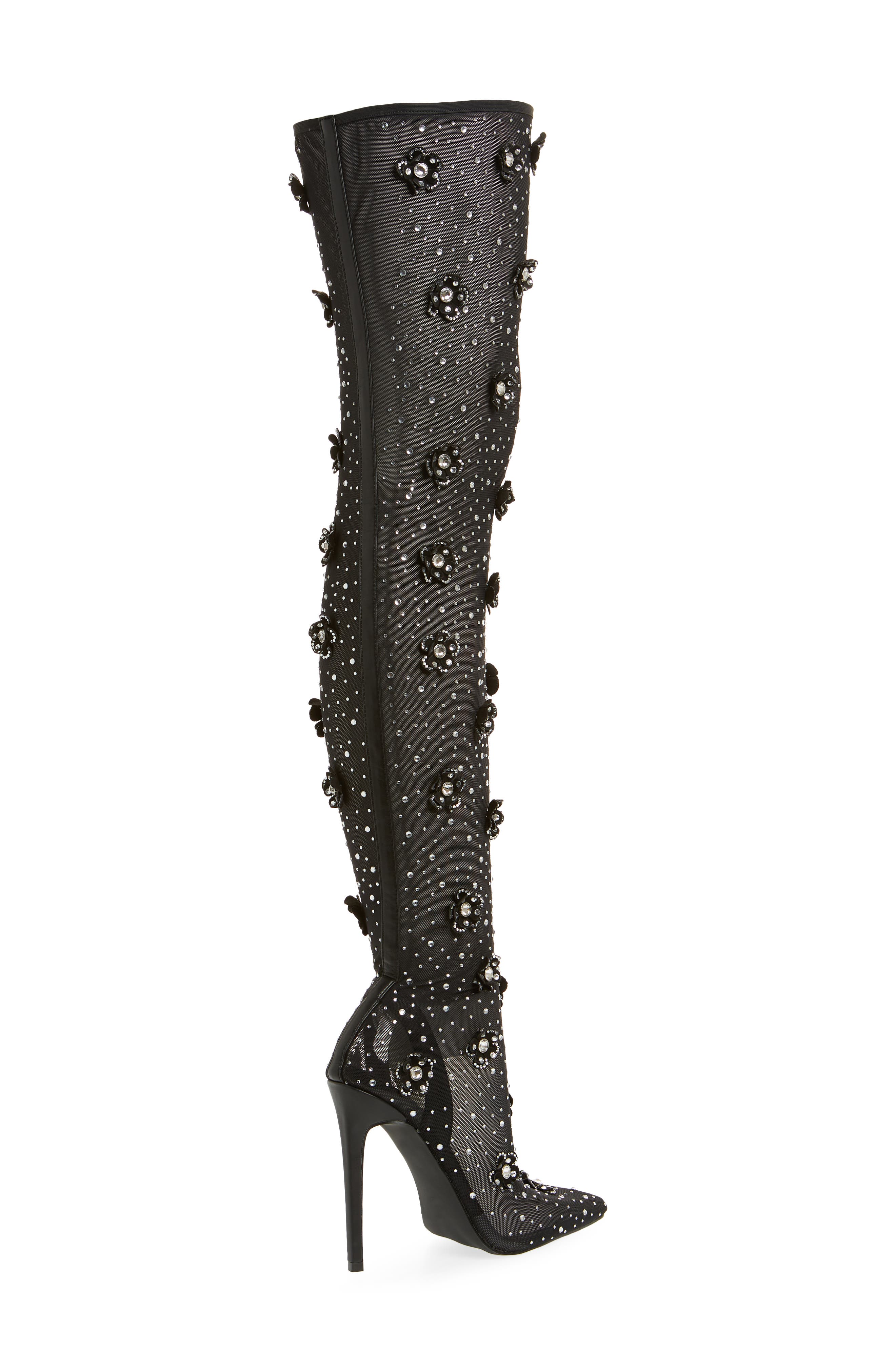 AZALEA WANG Marlowe Embellished Over the Knee Boot, Alternate, color, 