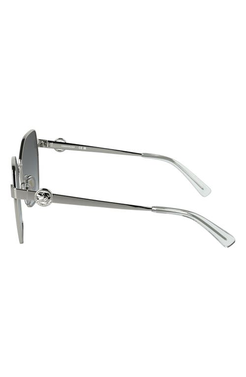 Longchamp 58mm Gradient Square Sunglasses In Silver/gradient Grey