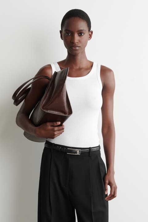 Ribbed-Cotton Round-Neck Tank Top