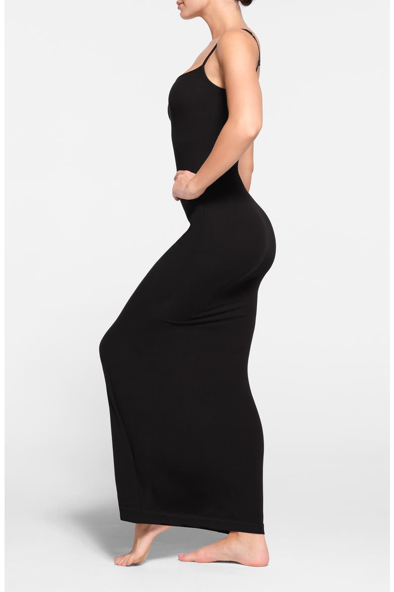 Soft Lounge Long Slipdress, Alternate, color, ONYX