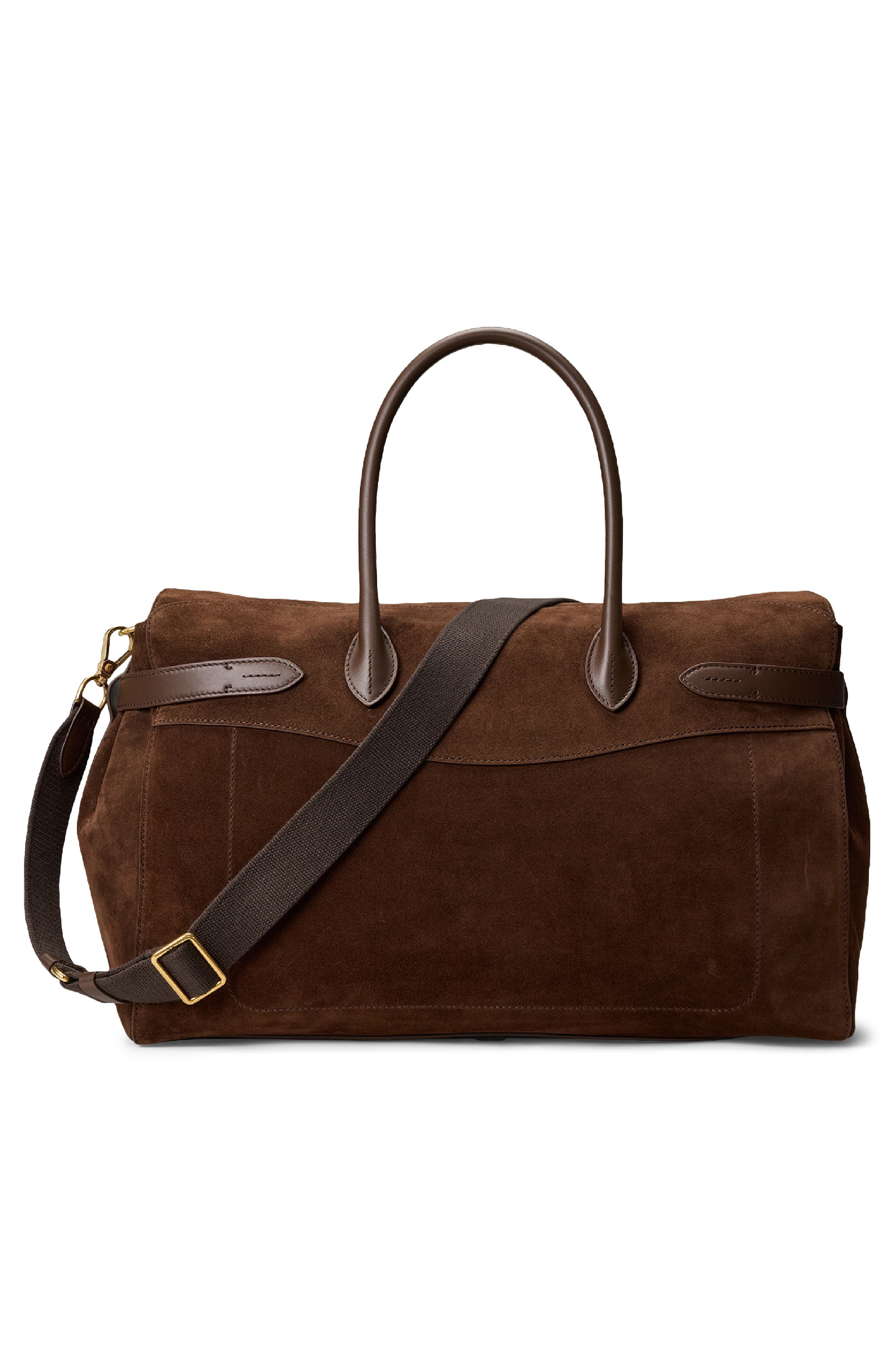 Calfskin Suede Duffle Bag, Alternate, color, MOCHA