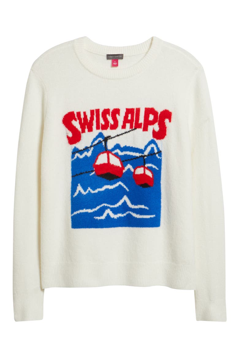 Les Alpes Crewneck Sweater, Alternate, color, ANTIQUE WHITE