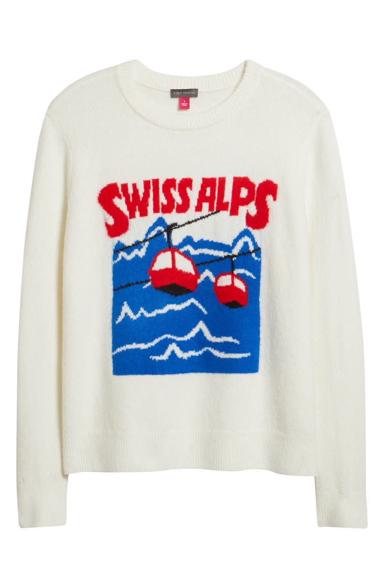 Vince Camuto Les Alpes Crewneck Sweater, Alternate, color, Antique White