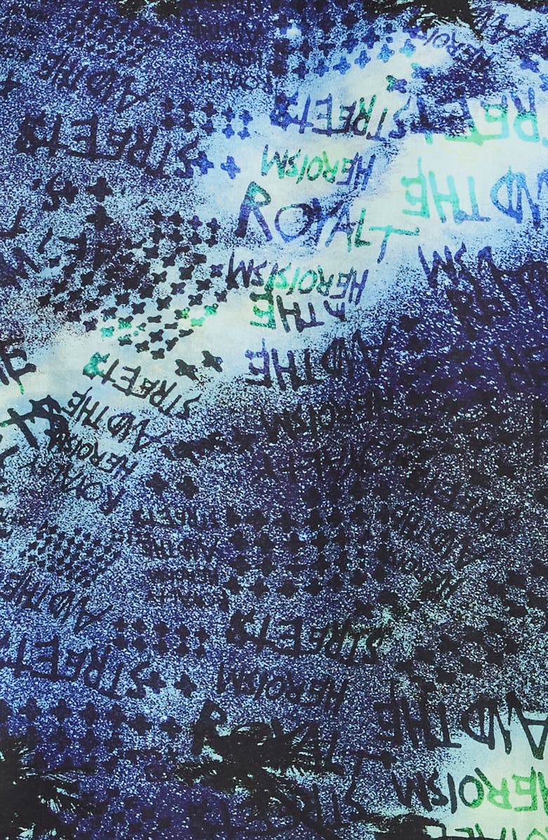 Ksubi Space Palm Lyocell Camp Shirt, Alternate, color, Blue/Green