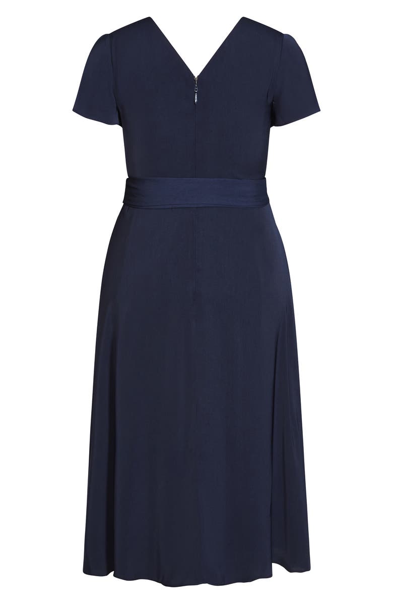 City Chic Belted Garden Dress, Alternate, color, 