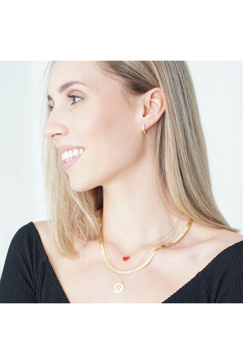 Large Herringbone Necklace, Alternate, color, Yellow Gold