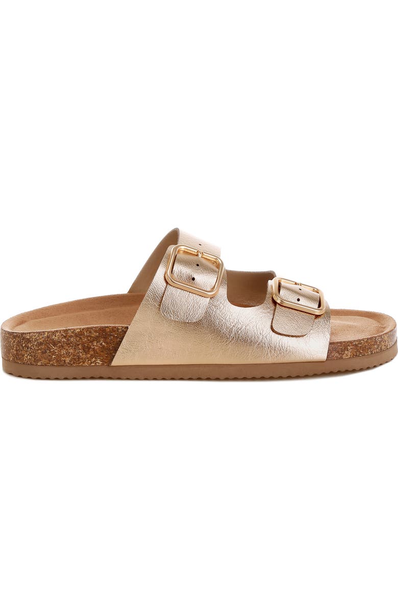 LONDON RAG Parla Double Strap Slide Sandal, Alternate, color, Gold