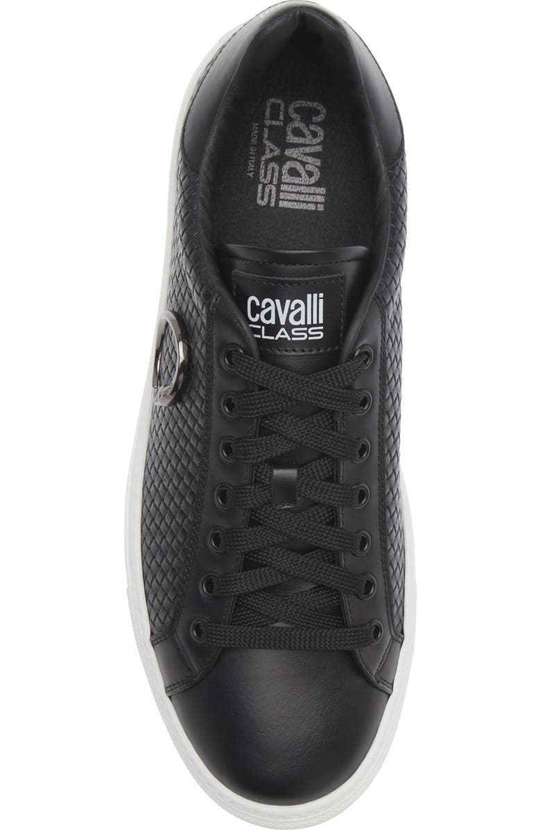 Roberto Cavalli Woven Low Top Sneaker, Alternate, color, Black