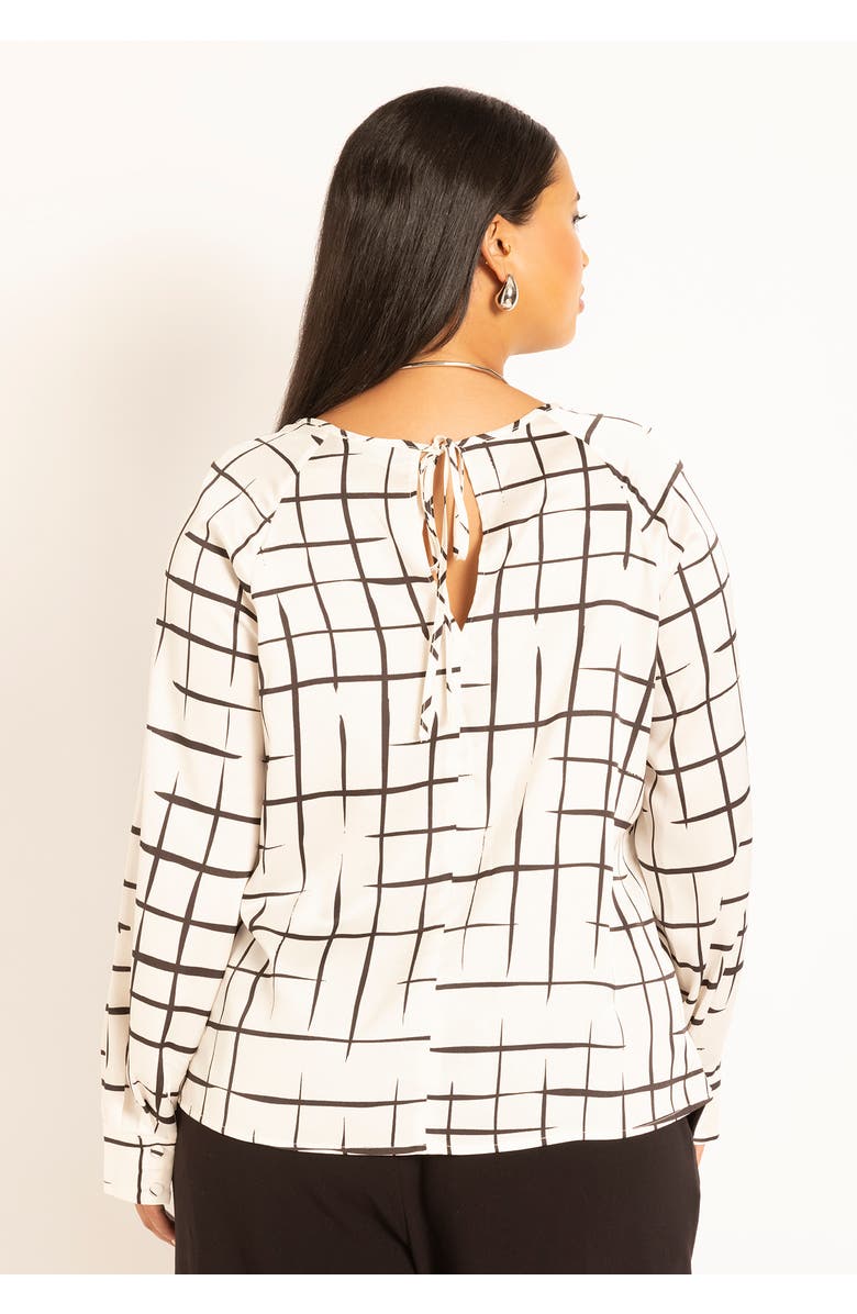 ELOQUII Raglan Sleeve Printed Blouse, Alternate, color,