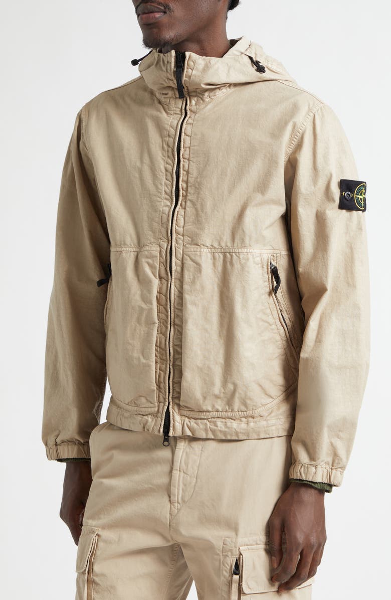 Stone Island Hooded Water Repellent Jacket, Alternate, color, Desert