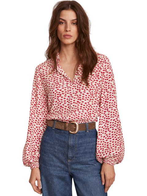 Lips Print Crop Shirt