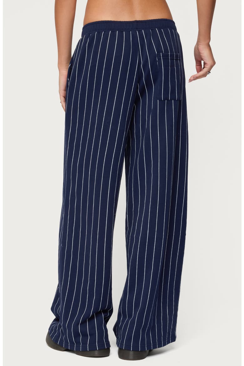 Mercer Pinstripe Wide Leg Pants, Alternate, color, NAVY