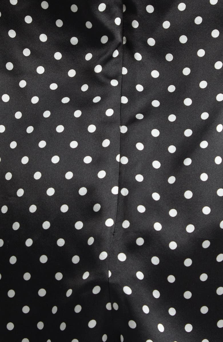 Jean Paul Gaultier Polka Dot Strapless Silk Satin Bustier Romper, Alternate, color, Black/ White