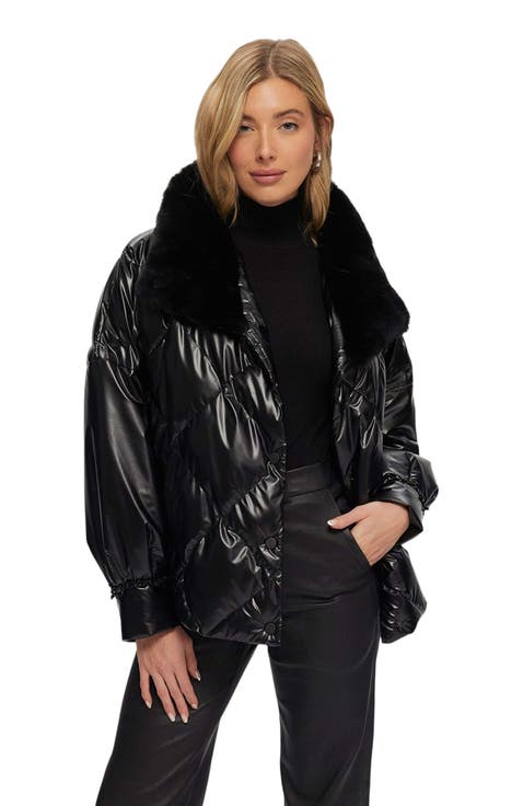 Quilted Jacket With Shearling Lamb