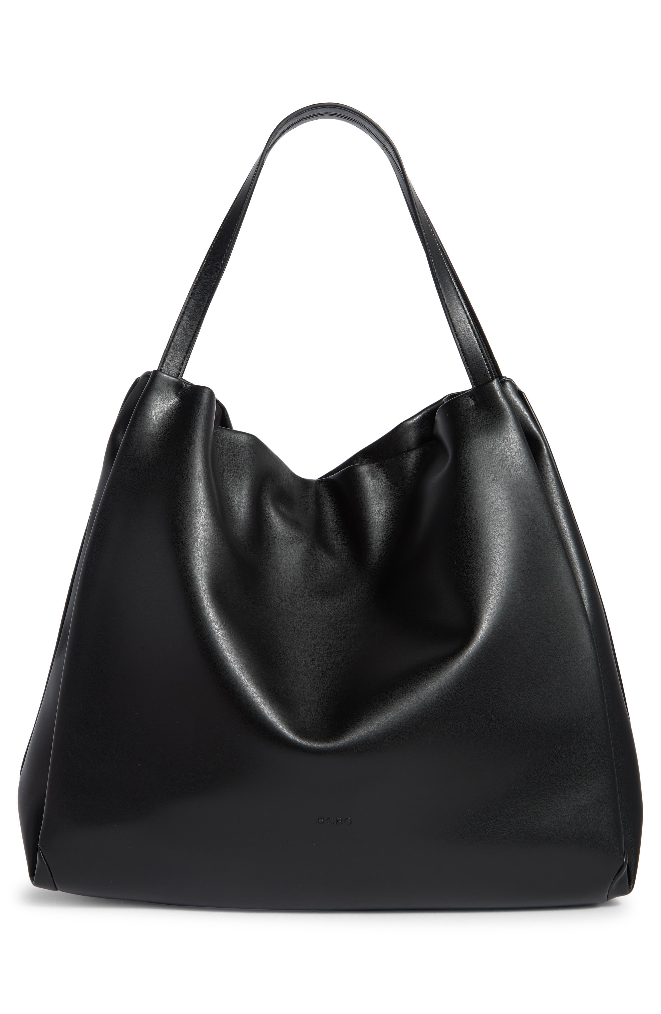 BCBG Large Draped Tote, Alternate, color, Black