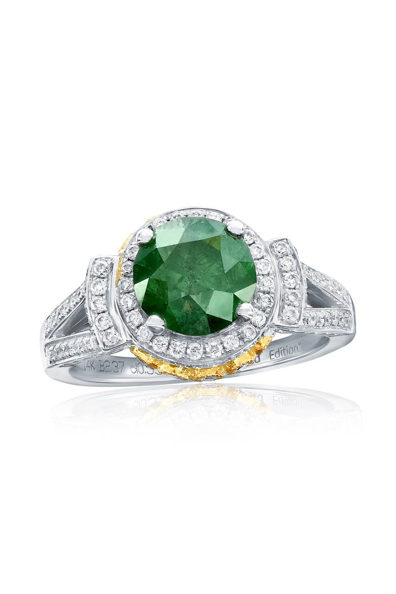 14K White Gold 0.57ct Pink Sapphire & 0.43cttw Diamond Ring, Main, color, Green