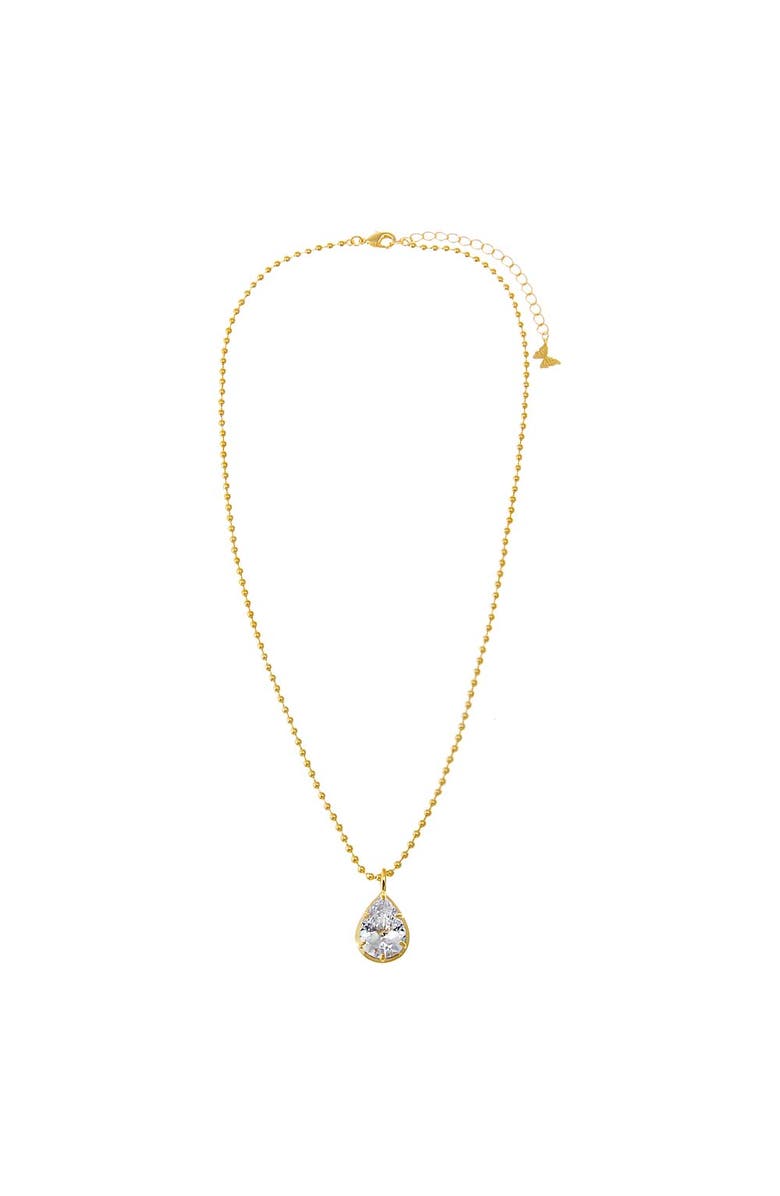 BY ADINA EDEN CZ Solitare Bezel Pendant Ball Chain Necklace, Alternate, color, Gold